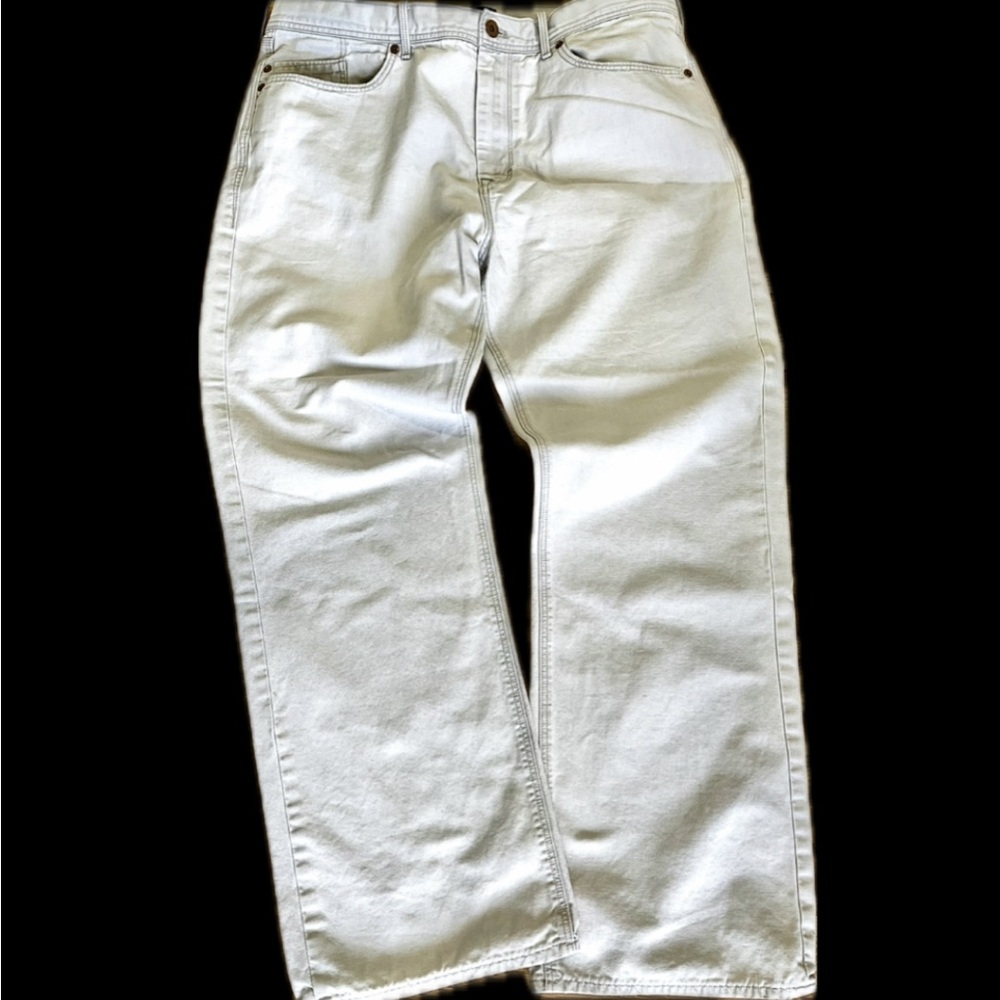 Banana Republic Men's Relaxed Fit White Jeans